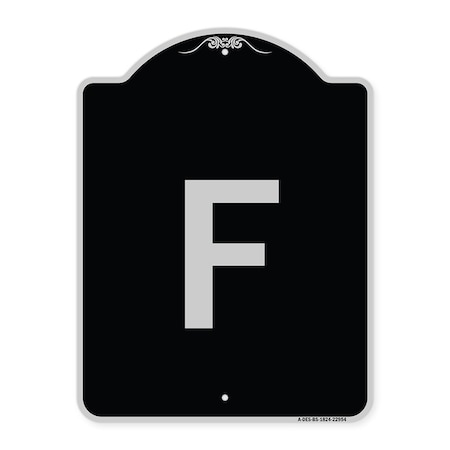 Signmission Sign with Letter F Heavy-Gauge Aluminum Architectural Sign, 24" x 18", BS-1824-22954 A-DES-BS-1824-22954